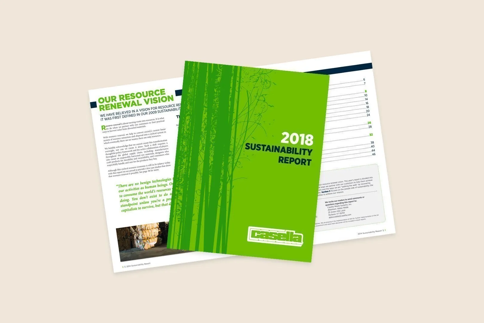 2018 sustainability report brochure